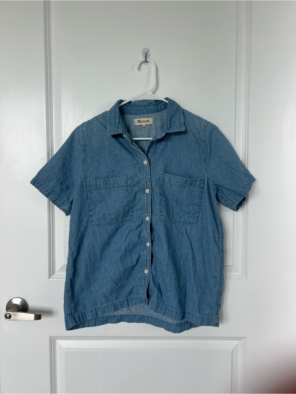 Madewell Light Blue Denim Short-Sleeve Button-Up Shirt